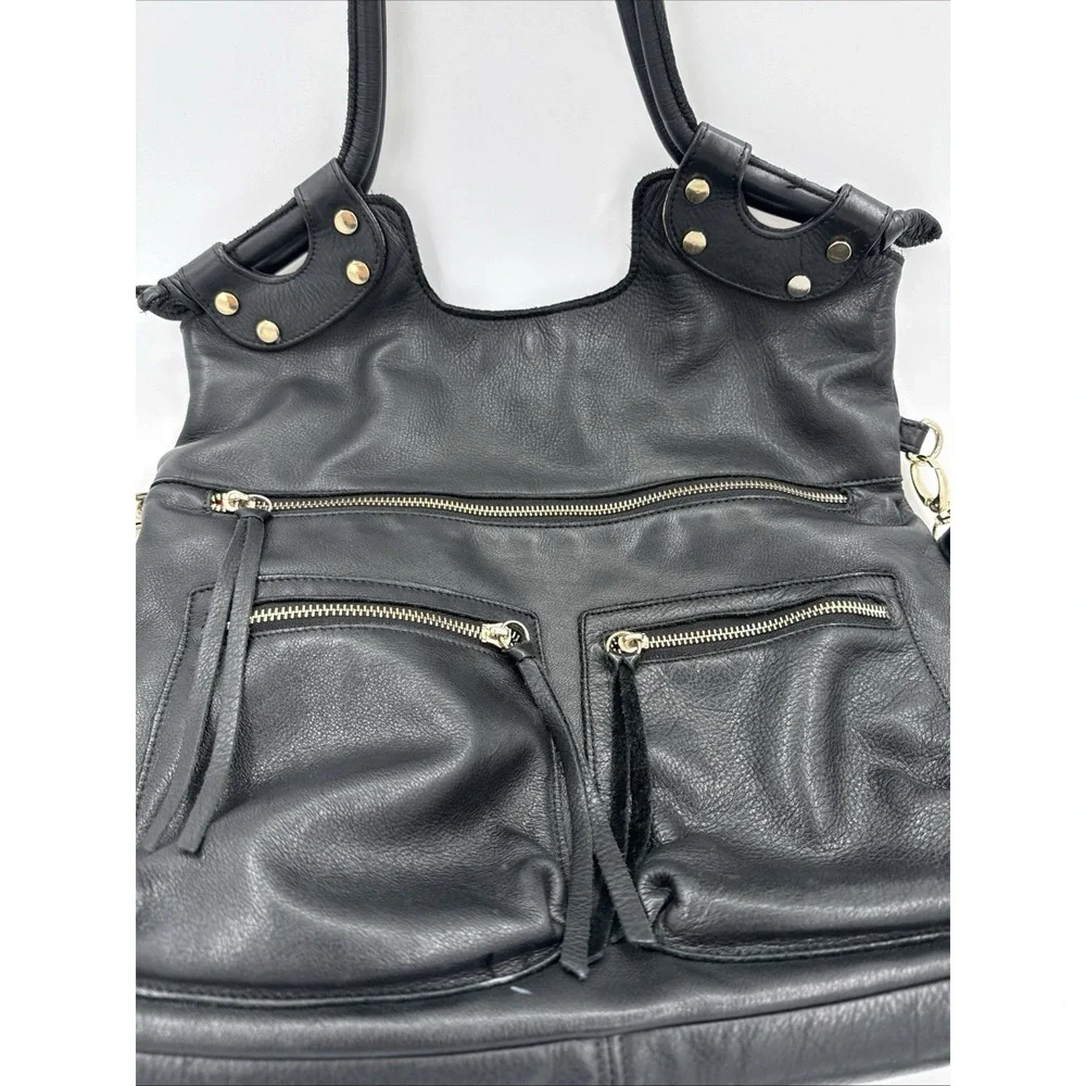 GG Boss Black Leather Large Hobo Bag Vintage Y2K
